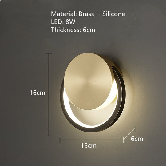 Nordic Art Circle Background Led Wall Lamp Romantic Home Round Ring Decor Livingroom Bedroom Aisle