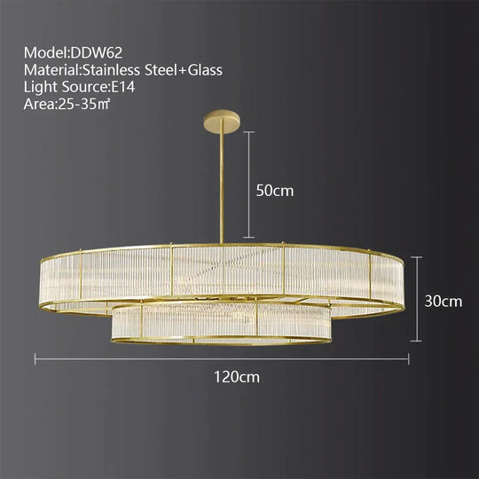 American Loft Led Rectangle Luxury Hanging Lights - Stainless Steel And Glass Fixture For Various