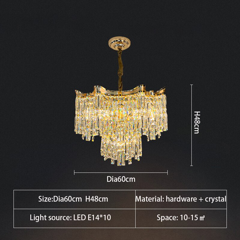Light Luxury Crystal Lamp Livingroom Chandelier Personality Atmosphere New Hall Living And Dining
