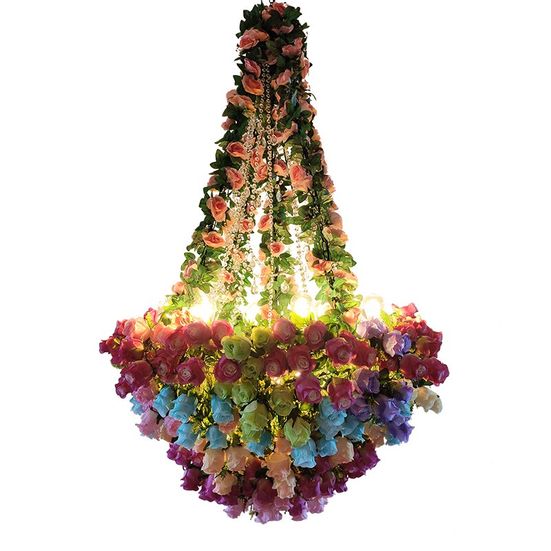 Simulation Fiowers And Plants Chandelier Theme Bar Hotel Decoration Pendant Light Restaurant Qing