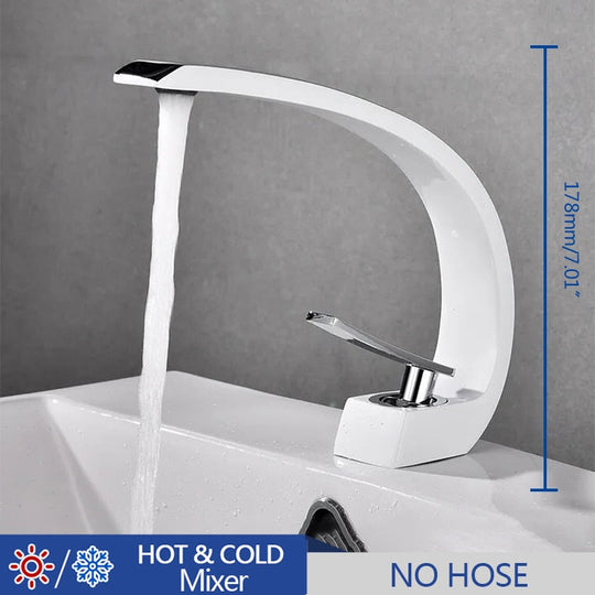 Basin Faucet Modern Bathroom Mixer Tap Black/Chrome Wash Single Handle Hot And Cold Waterfall Mp06