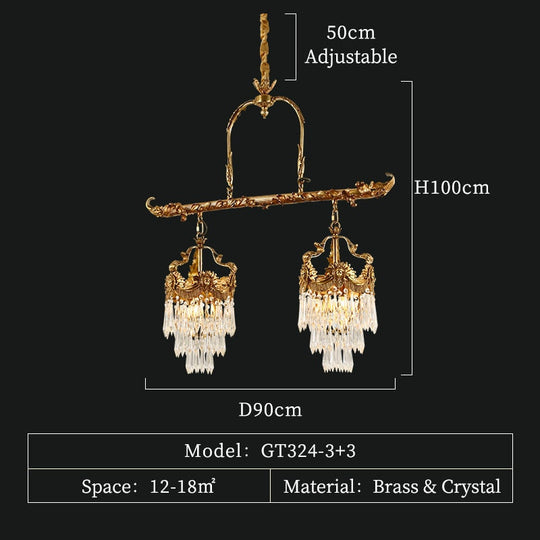 Hestia - European Style Living Room Lamp Crystal Villa Chandelier Light Luxury Atmosphere Hotel