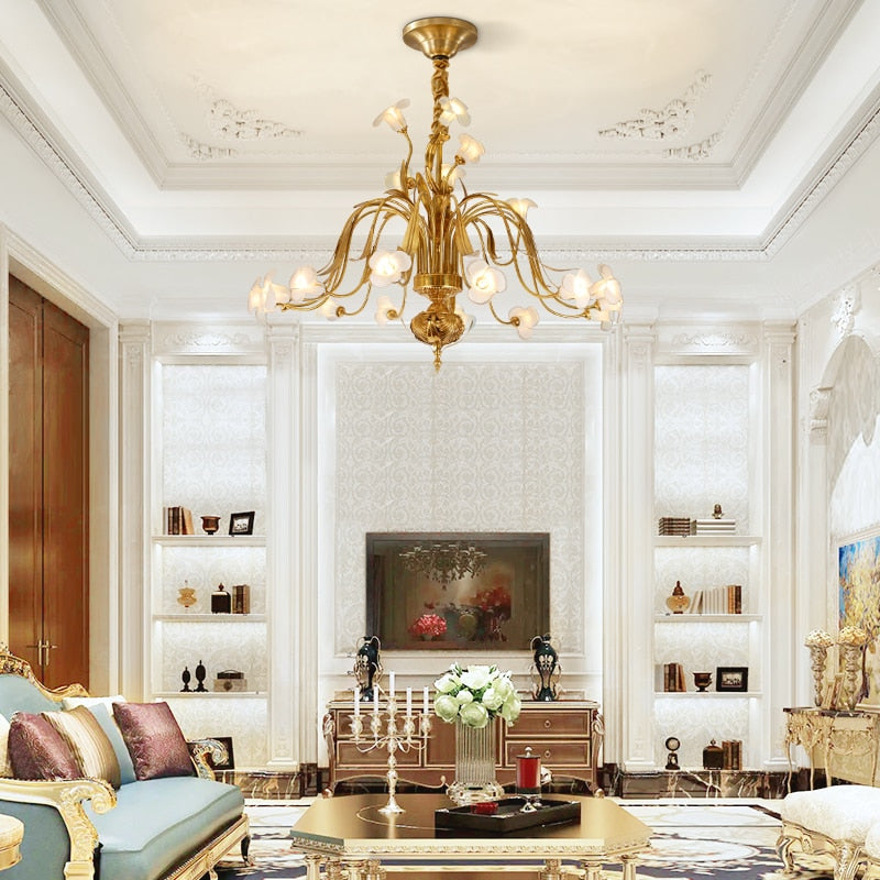 Avignon - European All Copper Chandelier For Living Room Restaurant Staircase And Villa Lighting
