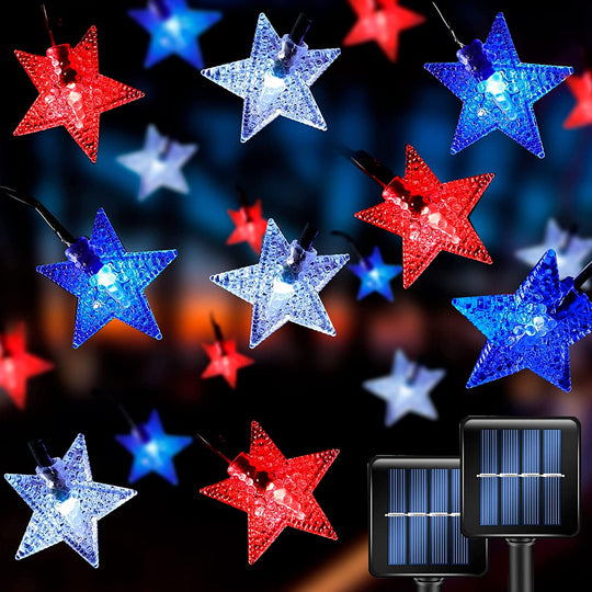 Outdoor 20 - 100 Led Solar Powered Star String Light Waterproof Power Lamp Fairy For Garland Lawn
