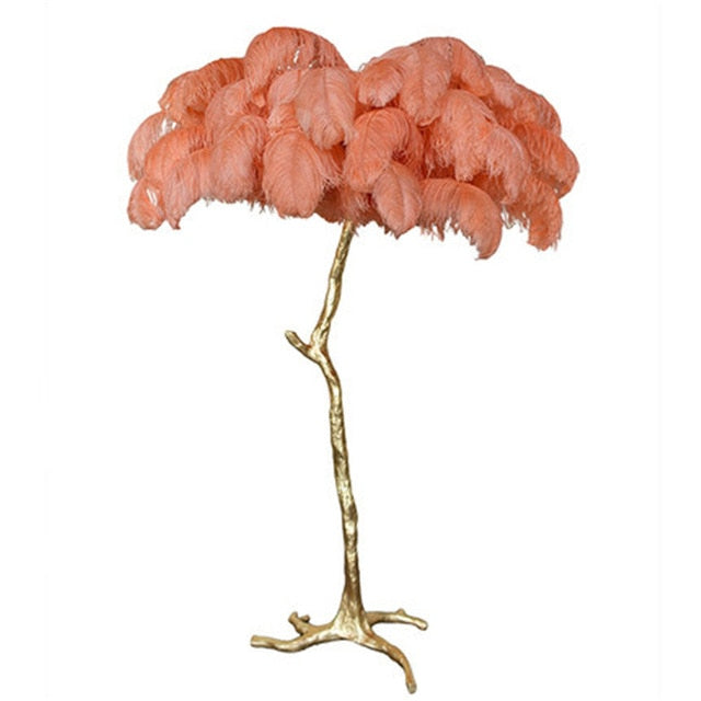 Nordic Home Decor Floor Lamps For Living Room Standing Modern Luxury Ostrich Feather Led Lamp Gold