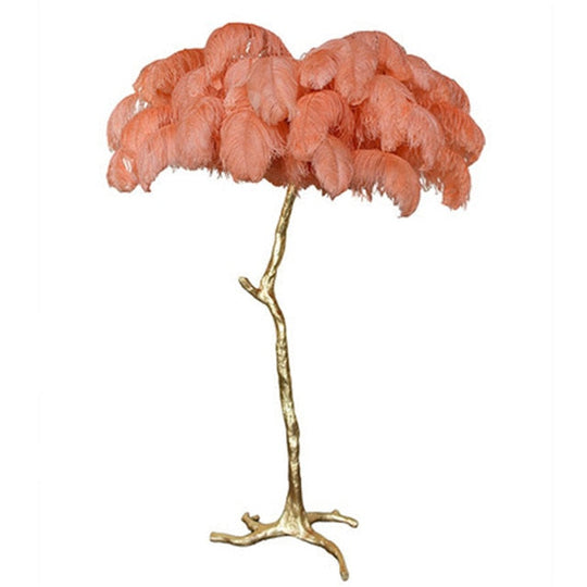Nordic Home Decor Floor Lamps For Living Room Standing Modern Luxury Ostrich Feather Led Lamp Gold