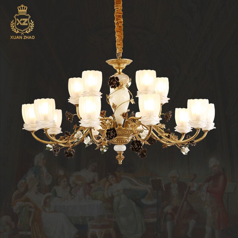 Mirage - European Luxury Brass E14 Pendant Lamp Glass Light Lighting For Living And Dining Room