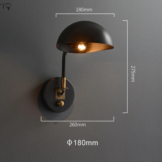 Vintage Retro Copper Wall Lamp E27 Led Sconces Industrial Modern Light Fixtures Study Bedside