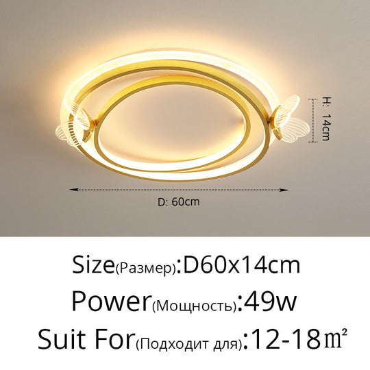 Modern Butterfly Living Room Ceiling Lights Simple Home Bedroom Lamp Nordic Personality Creative