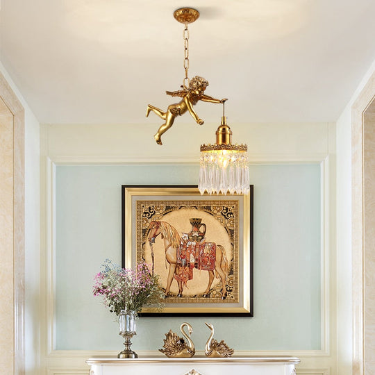 Celeste - European Cupid Hanging Single Lamp Small Crystal Bedside Danish Stair Cluster Pendant