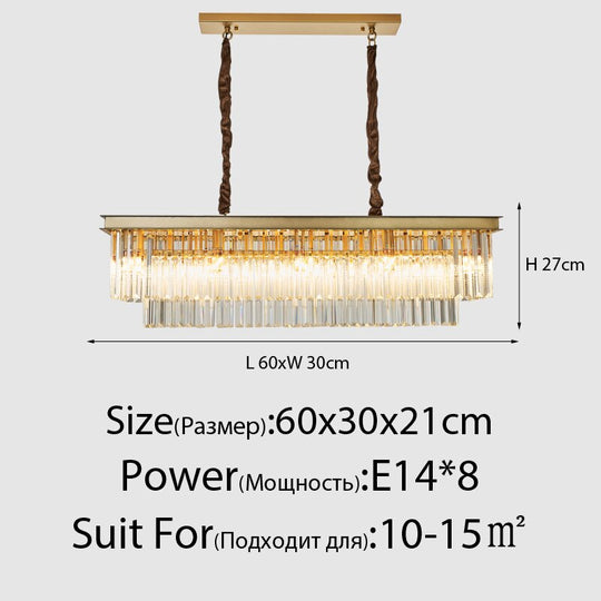 Susie - Modern Industrial Retro Crystal Chandelier 8Heads Gold Chandeliers