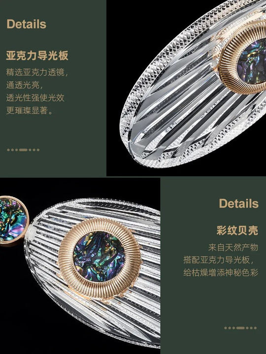 Modern Simple Led Stair Chandelier Duplex Attic Living Room Creative Shell Villa Hall Light Pendant