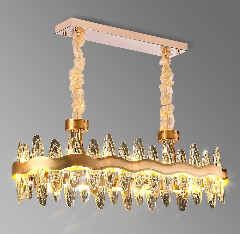 Living Room Luxury Crystal Chandeliers Modern Island Lighting Golden Lobby Decorative Lights