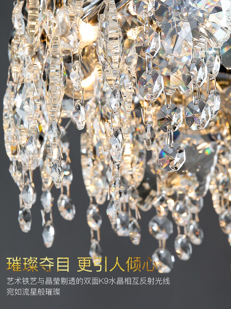 Contemporary Crystal Led Ceiling Chandelier For Living Room Bedroom Kitchen And Dining Areas Light