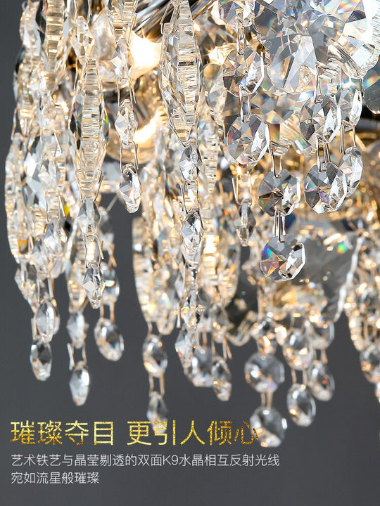 Contemporary Crystal Led Ceiling Chandelier For Living Room Bedroom Kitchen And Dining Areas Light