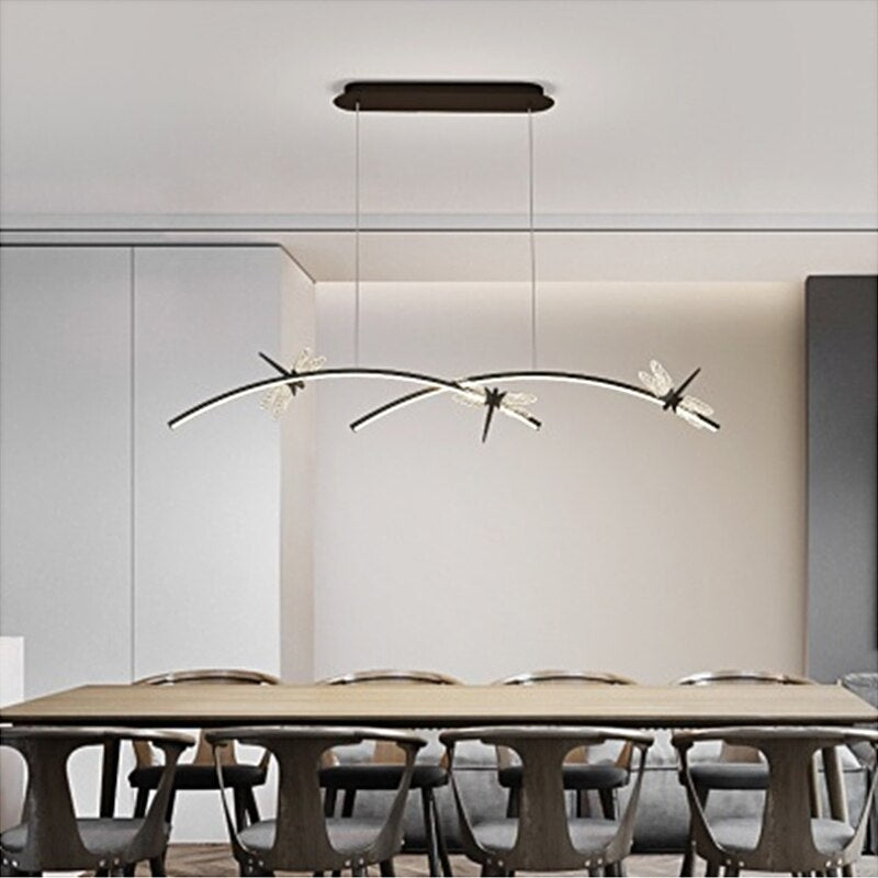 Restaurant Chandelier Light Luxury Creative Nordic Personality Long Strip Cafe Table Designer Bar