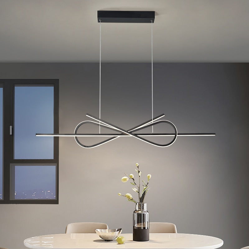 Modern Led Chandelier For Dining Room Shop Bar Kitchen Black/White Finish Pendant Lighting