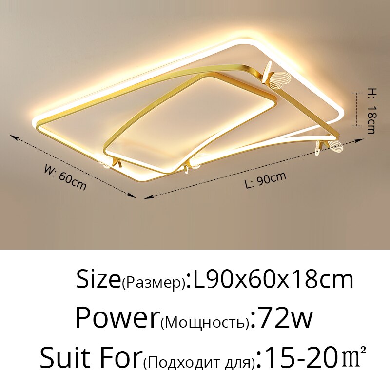 Modern Butterfly Living Room Ceiling Lights Simple Home Bedroom Lamp Nordic Personality Creative