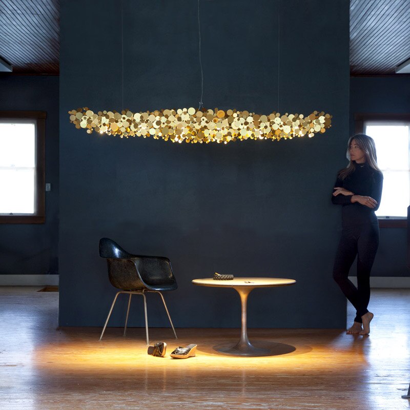 Pendant Lamp In Luxury Restaurant Post - Modern Dining Room Chandeliers Stainless Steel Gold/Chrome