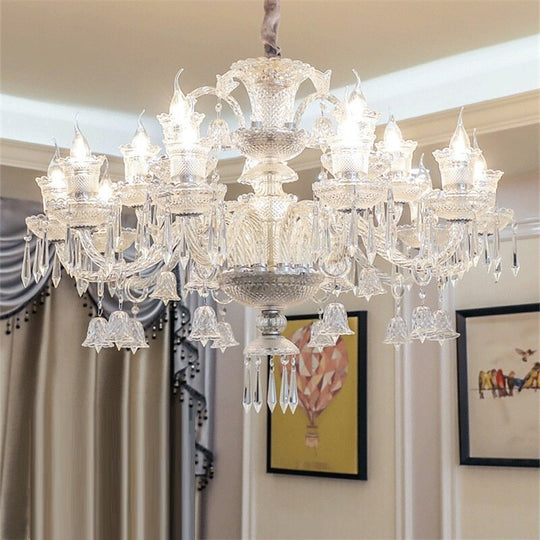 Vintage K9 Crystal Chandelier - Elegant Lighting For Living Room Bedroom And Kitchen