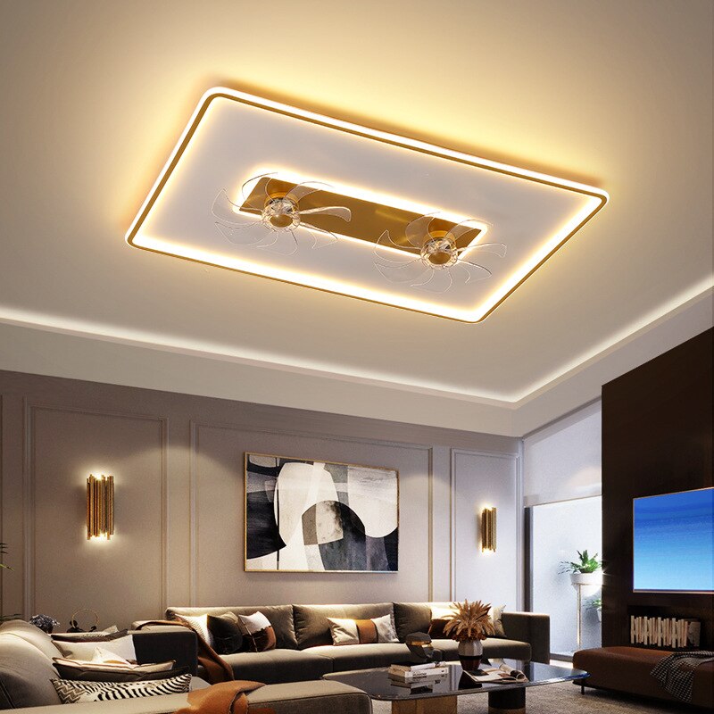 Nordic Luxury Led Ceiling Fan Lights Brightness Dimmable For Living Room Bedroom Dining Kitchen Home