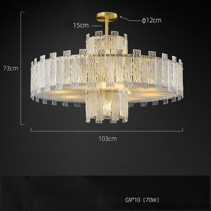 1 - 3 Layer G9 Led Retro Golden Copper Chandelier Lighting Fixtures Hanging Lapmps Lustre