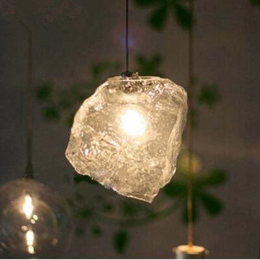 Modern Led Chandeliers Ice Glass Pendant Lightshome Lamp Living Room Bedroom G4 Bulb Lighting