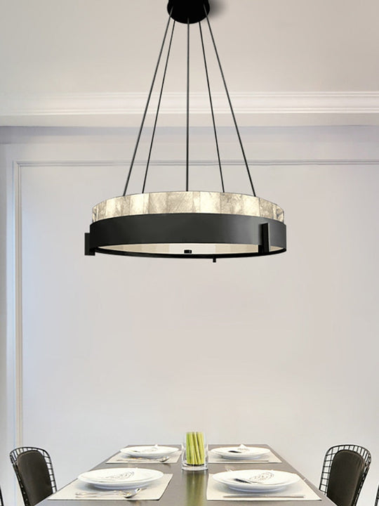 Modern Led Marble Ring Chandelier Creative Villa Living Room Bedroom Kitchen Indoor Lighting