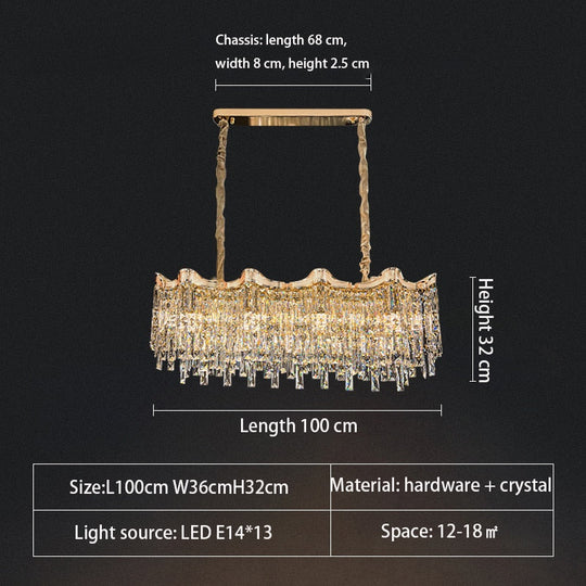 Light Luxury Crystal Lamp Livingroom Chandelier Personality Atmosphere New Hall Living And Dining