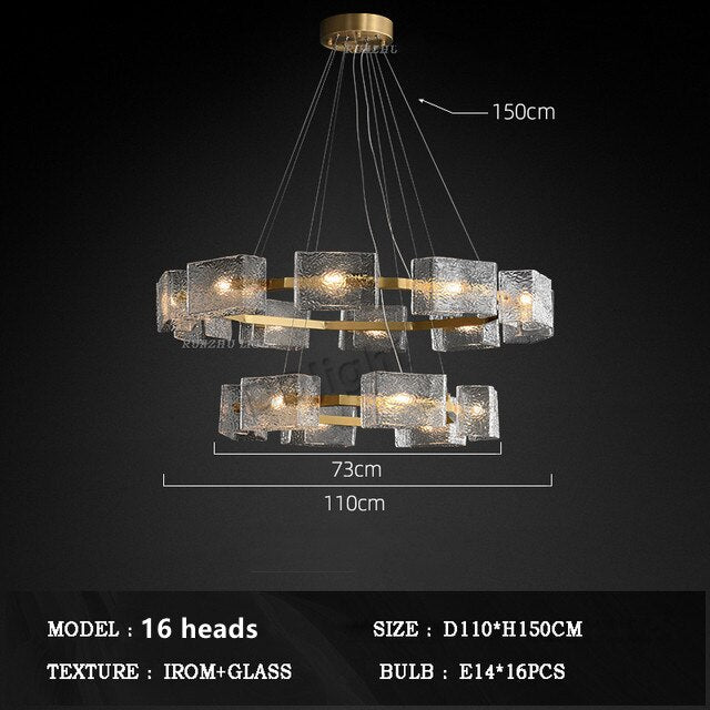New Creative Crystal Chandelier Modern Luxury Living Room Restaurant Pendant Light Irregular Luster