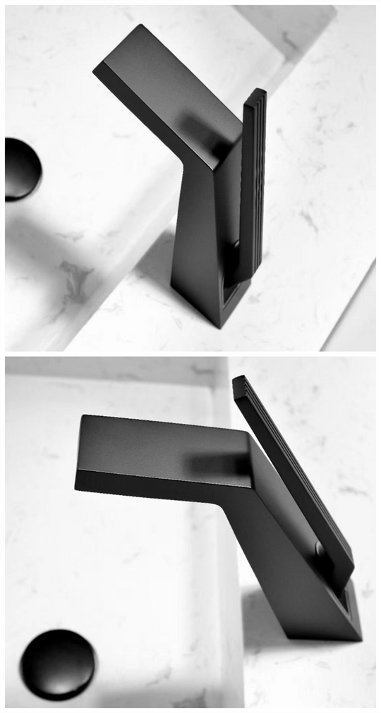 Basin Faucet Modern Bathroom Mixer Tap Black/Chrome Wash Single Handle Hot And Cold Waterfall