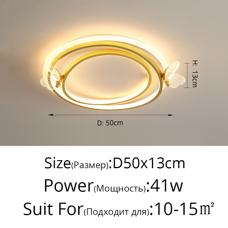 Modern Butterfly Living Room Ceiling Lights Simple Home Bedroom Lamp Nordic Personality Creative