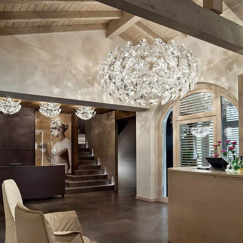 Round Ceiling Chandeliers New Trend Hanging Lamps Led Lights Fixture Lustres Modern Luxury Dining