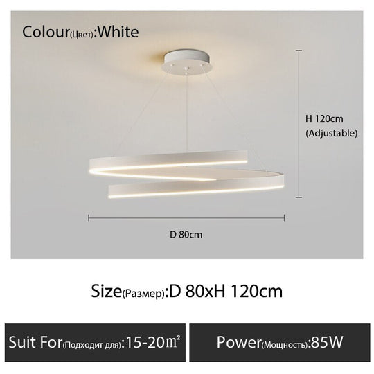 Dining Room Chandelier Master Bedroom Light Modern Minimalist Living Dining Table Round Lamps White