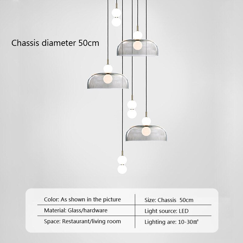 Duplex Stairwells Glass Pendant Light Post - Modern Lamp Bedside Living Room Bedroom Corridor