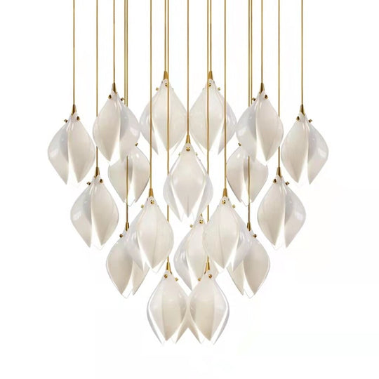 New Nordic Simple Ceramic Magnolia Restaurant Chandelier Hotel Sales Office Personality Bedroom