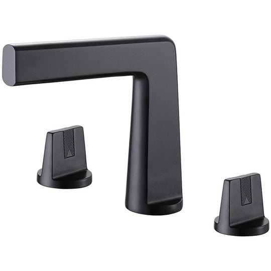Brushed Gold Basin Faucet Total Brass Black Bathroom Gray Sink Faucets 3 Hole Hot And Cold