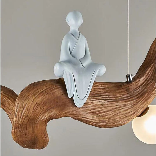 Resin Branches Pendant Lights - Rustic Led Hanging Lamp Fixtures For Tea House And Dining Room Light