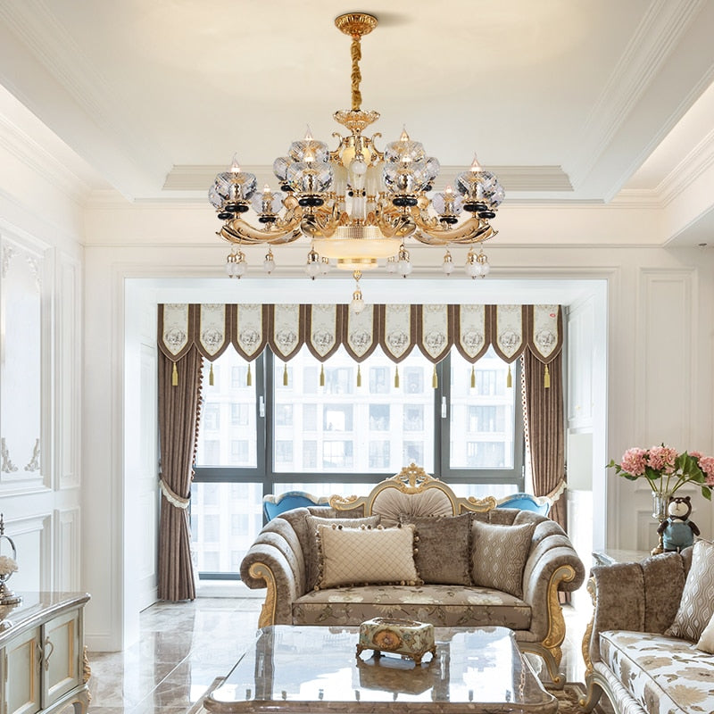 Halo - Luxury Modern Kitchen Led Crystal Chandeliers Hanging Design For Living Room Chandelier