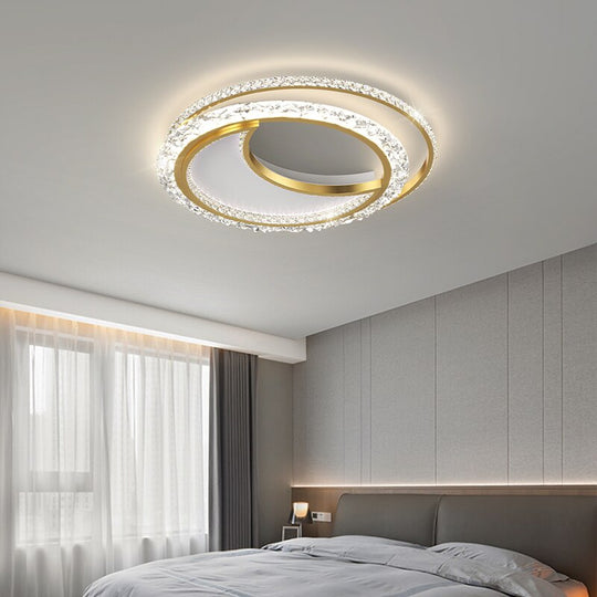 Modern Minimalist Acrylic Round Led Ceiling Lamp Home Fashion Atmosphere Gold Chandeliers Nordic