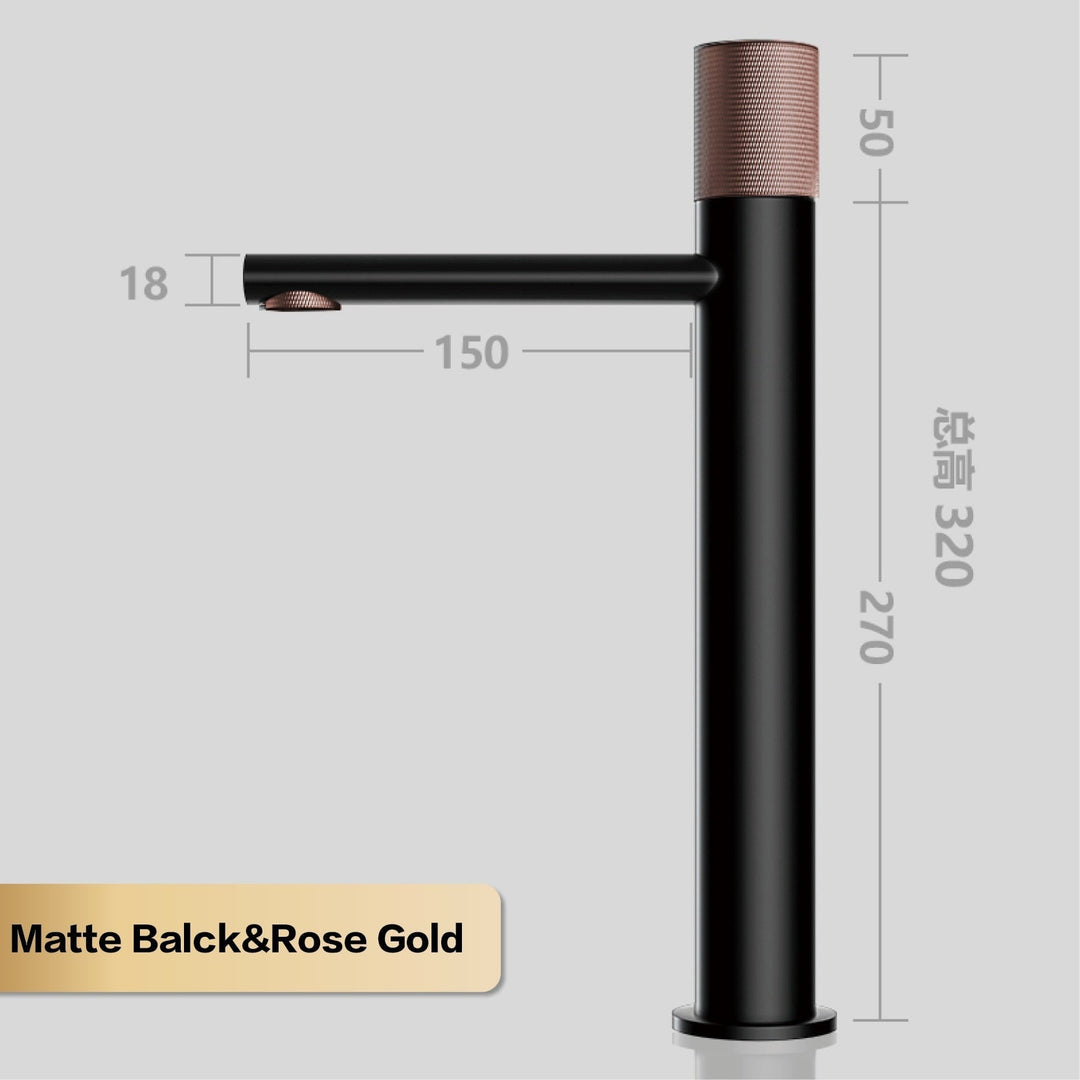 Brass Black Bathroom Faucet Round Hand Washing Toilet Table Under High - End Hotel Hot And Cold