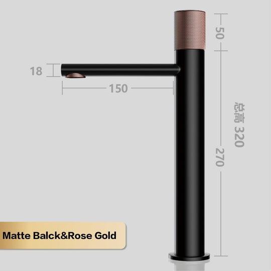 Brass Black Bathroom Faucet Round Hand Washing Toilet Table Under High - End Hotel Hot And Cold