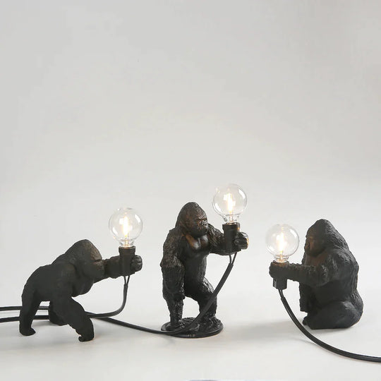Resin Led Table Lamp Italian Orangutan Night Light Gorilla Desk Lamp Living Room Bedroom Bedside