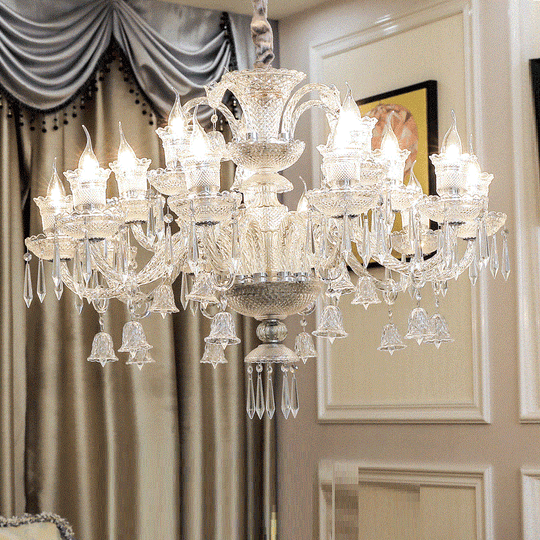 Vintage K9 Crystal Chandelier - Elegant Lighting For Living Room Bedroom And Kitchen