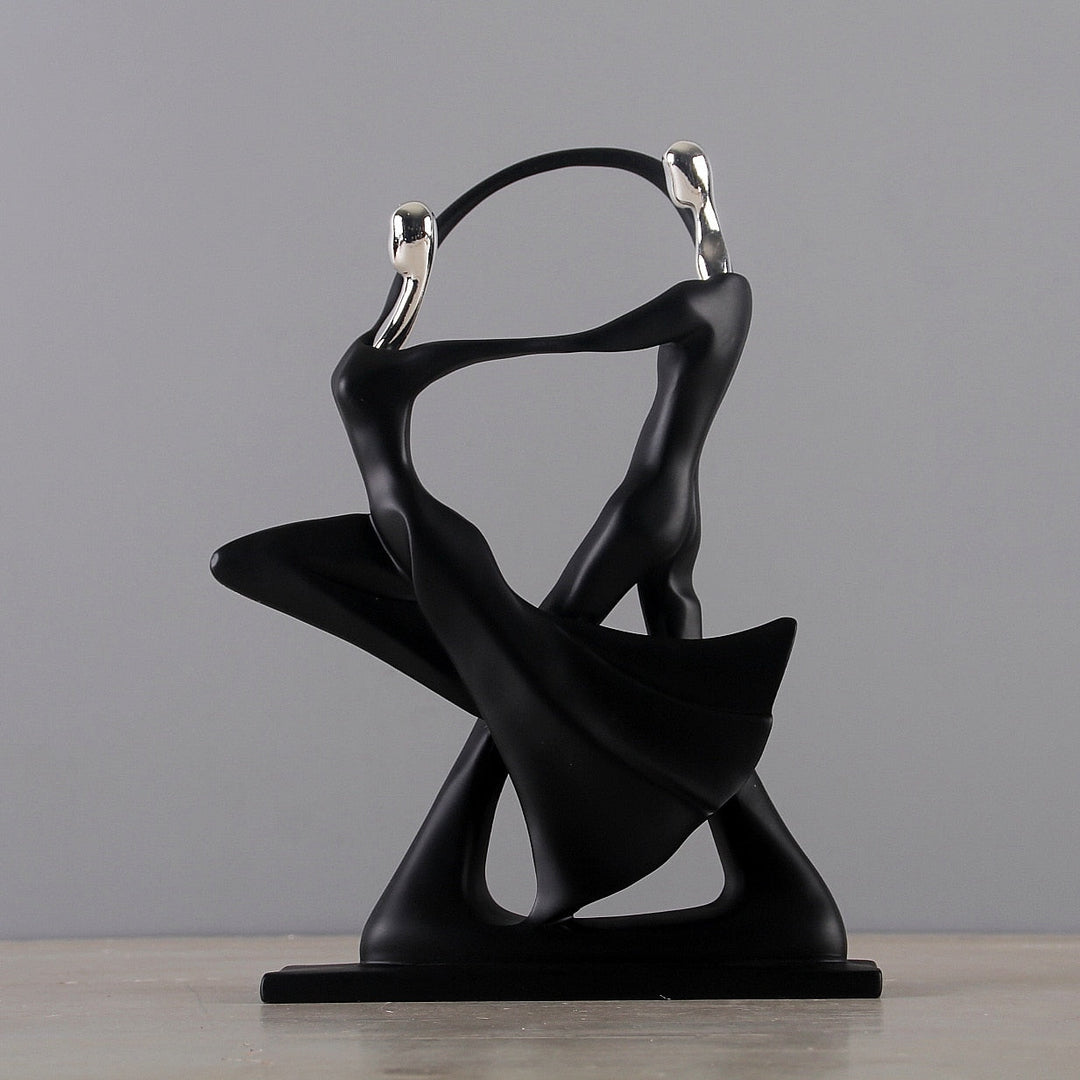 Nordic - Inspired Elegant Dancing Duo Resin Figurine - Home Decor Accent For Living Space Items