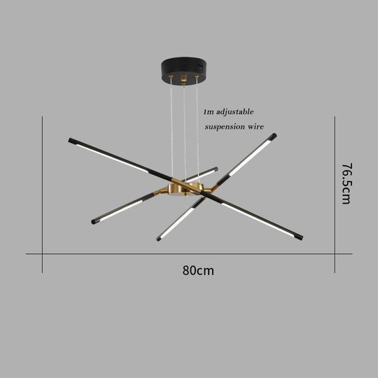 Nordic Screw Propeller Led Chandeliers For Living Dining Room Pendant Lights Iron Art Light Stick