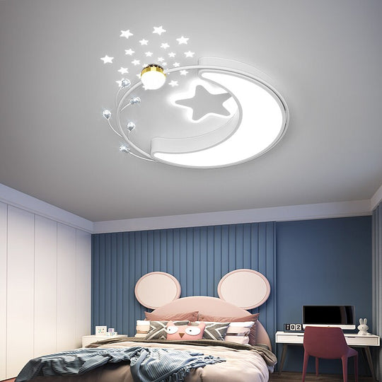Black/White Modern Chandelier For Living Bedroom Decoration 110 - 220V Starry Sky Led Plafonnier