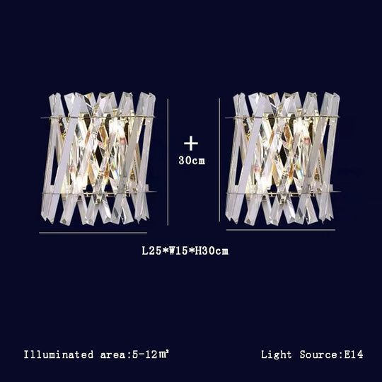 Cosmos - Postmodern Luxury Crystal Chandelier For Foyer Home Wall Lamp / Silver Frame Warm Light