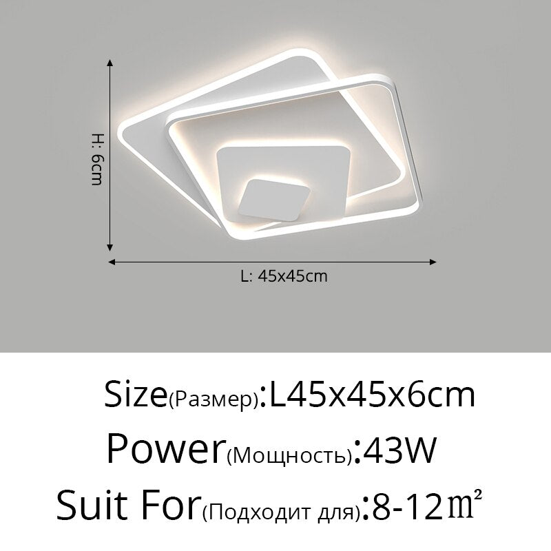 Nordic Modern Minimalist Bedroom Chandeliers White Black Led Ring Lamp Style Living Room Lights