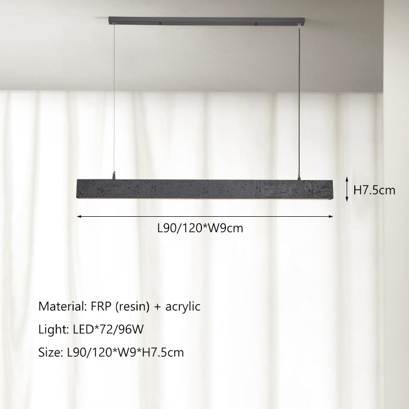 Nordic Minimalist Wabi Sabi Wind Led Strip Restaurant Bar Pendant Lights Home Decor Dining Room